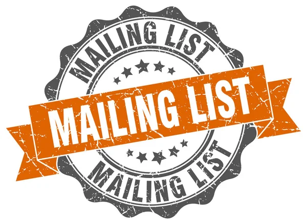 Timbro della mailing list. Firma. sigillo — Vettoriale Stock