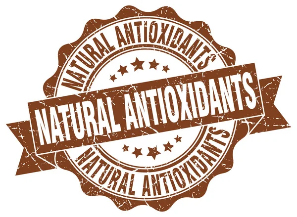 Doğal antioksidanlar damgası. imzala. mühür — Stok Vektör