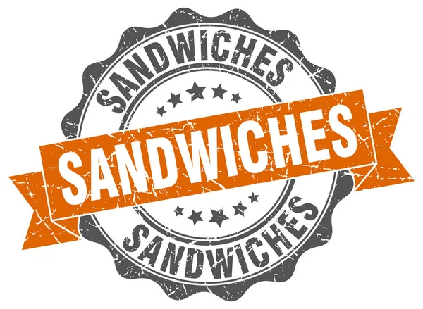 Sello de sándwiches. Firma. sello — Vector de stock