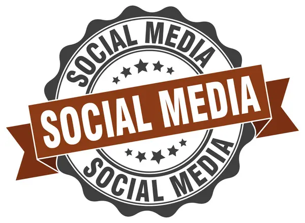 Σφραγίδα κοινωνικών μέσων μαζικής ενημέρωσης. συνδεθείτε. σφραγίδα — Διανυσματικό Αρχείο
