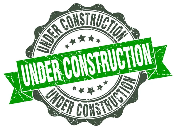 Timbre en construction. signe. sceau — Image vectorielle