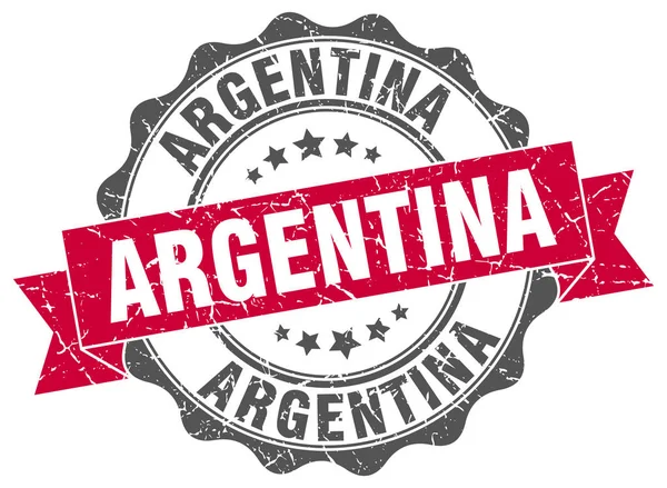 Αργεντινή στρογγυλή σφραγίδα κορδέλα — Διανυσματικό Αρχείο