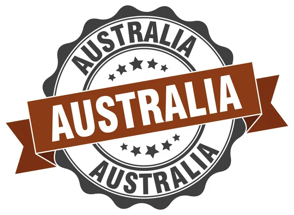 Australia round ribbon seal — Stock Vector