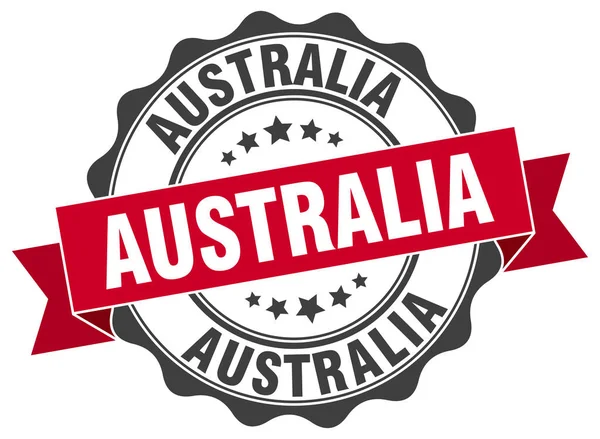 Australia round ribbon seal — Stock Vector