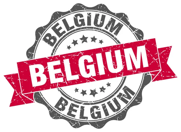 Belgium round ribbon seal — Stock Vector