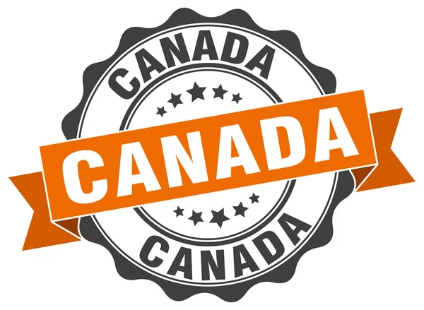 Canada round ribbon seal — Stock Vector