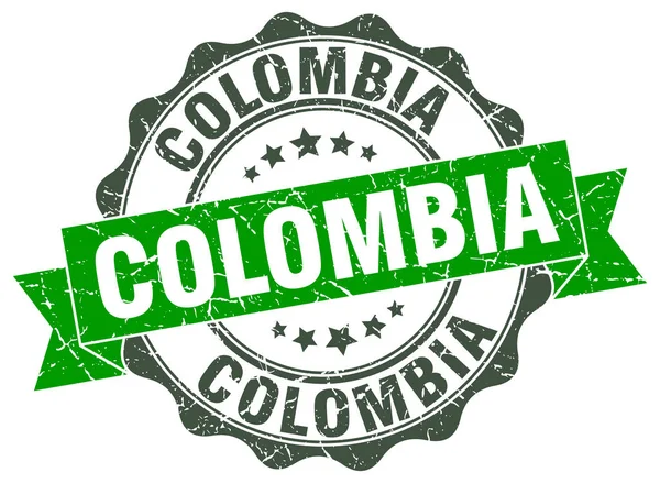 Colombia runda band seal — Stock vektor