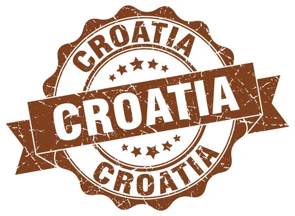 Croatia round ribbon seal — Stock Vector