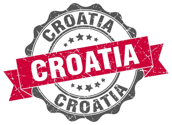 Croația sigiliu panglică rotundă — Vector de stoc