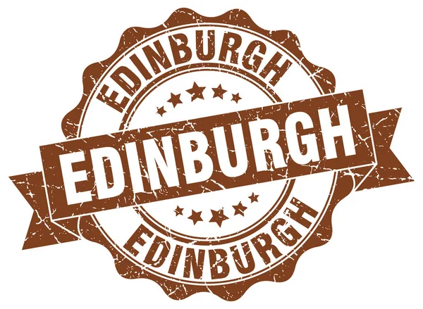 Edinburgh round ribbon seal — Stock Vector