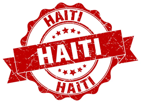 Haïti ronde lint zegel — Stockvector