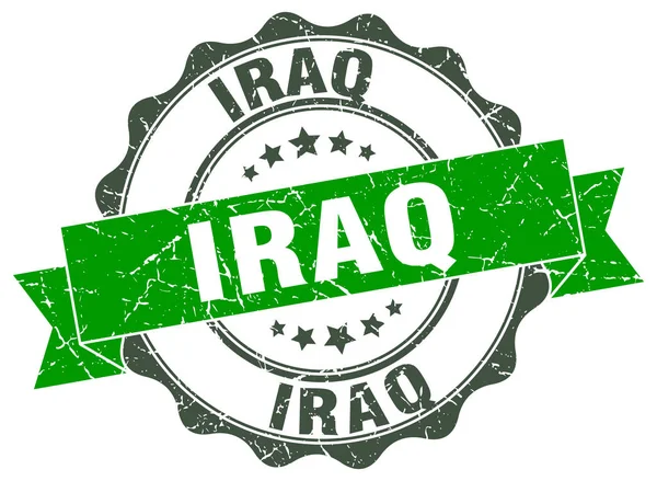 Iraq sigillo nastro rotondo — Vettoriale Stock