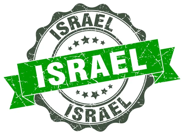 Israel round ribbon seal — Stock Vector
