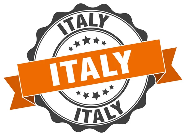 Italy round ribbon seal — Stock Vector