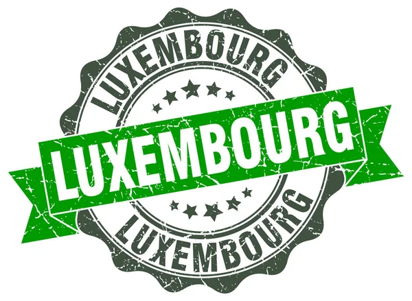 Luxembourg round ribbon seal — Stock Vector