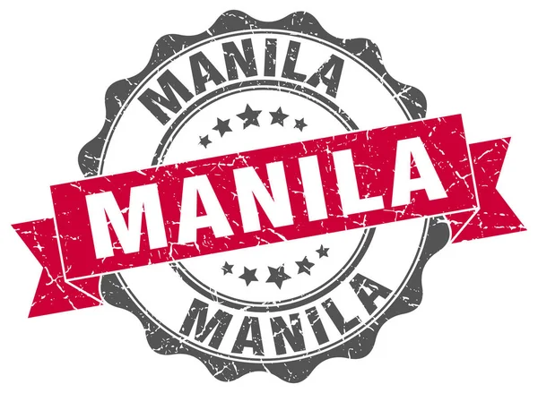 Manila sigillo nastro rotondo — Vettoriale Stock