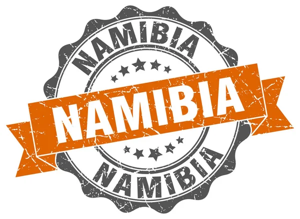 Namibia round ribbon seal — Stock Vector