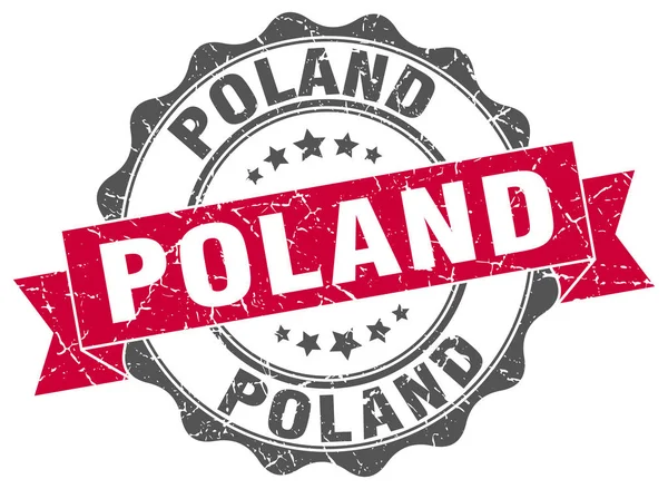 Poland Rundbandsiegel — Stockvektor