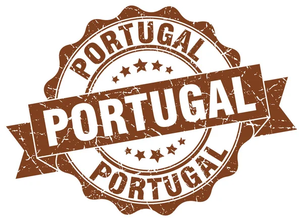 Portogallo sigillo nastro rotondo — Vettoriale Stock
