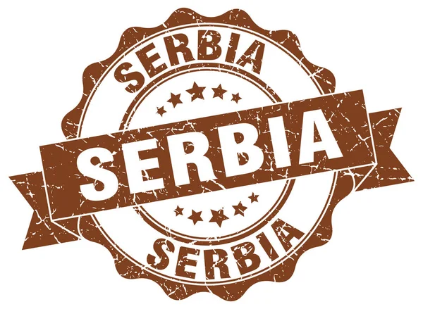 Serbia round ribbon seal — Stock Vector