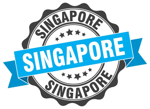 Singapur sello de cinta redonda — Vector de stock