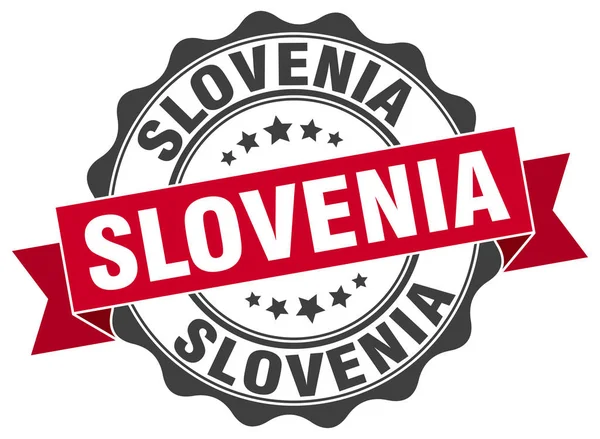 Slovenia round ribbon seal — Stock Vector
