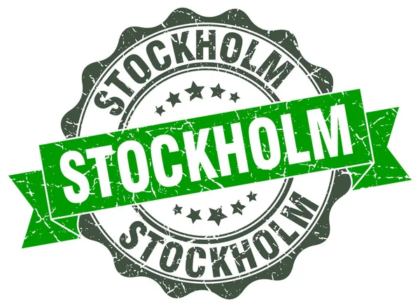 Estocolmo selo fita redonda — Vetor de Stock