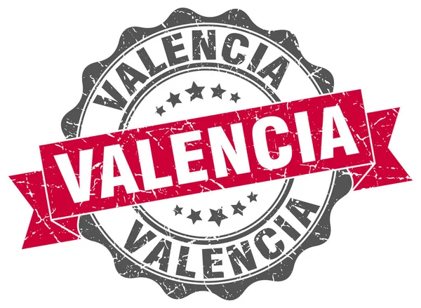 Valencia round ribbon seal — Stock Vector