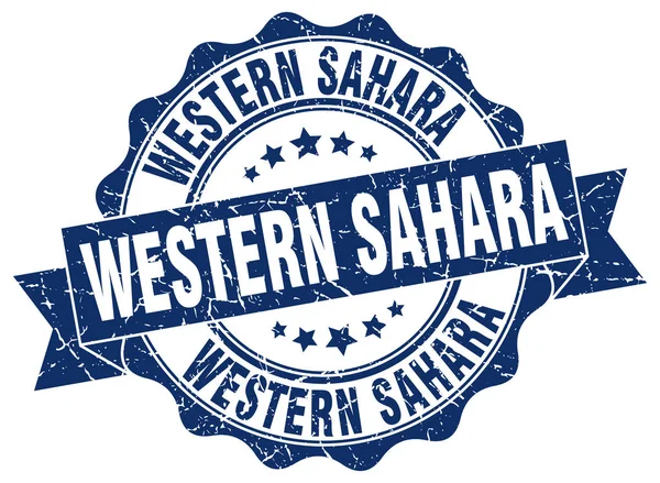 Sello de cinta redonda del Sahara Occidental — Vector de stock