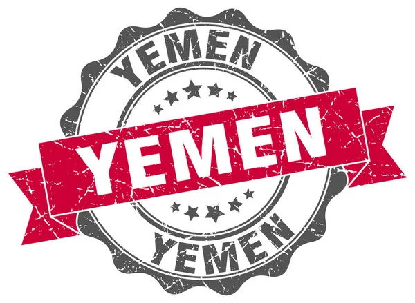 Jemen ronde lint zegel — Stockvector