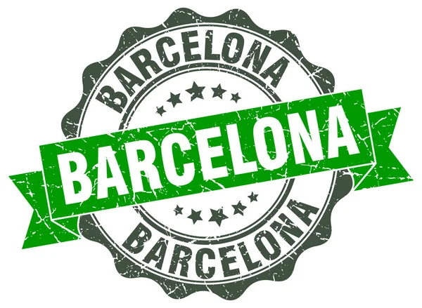 Barcelona round ribbon seal — Stock Vector