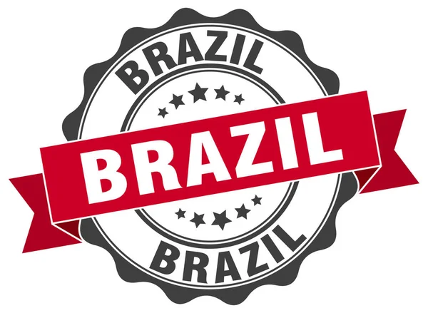 Brezilya şerit mühür yuvarlak — Stok Vektör