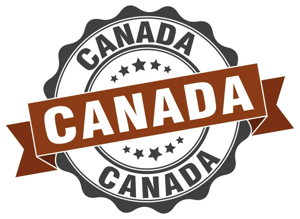 Canada round ribbon seal — Stock Vector