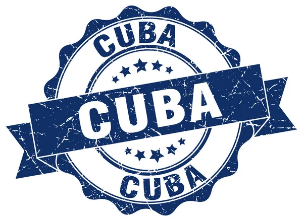 Κούβα στρογγυλή σφραγίδα κορδέλα — Διανυσματικό Αρχείο