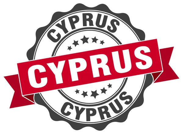 Cyprus ronde lint zegel — Stockvector