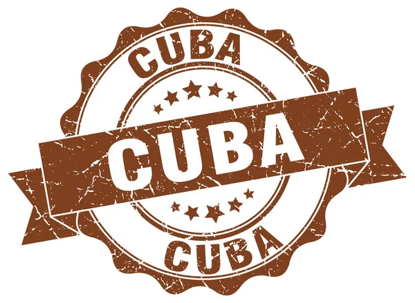 Cuba sello de cinta redonda — Vector de stock
