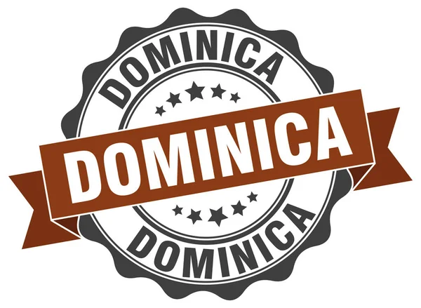Selo de fita redonda Dominica — Vetor de Stock