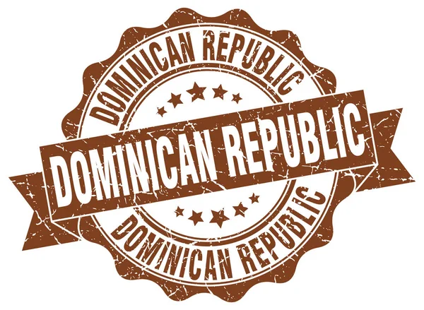 Dominikai Köztársaság kerek szalagos fóka — Stock Vector