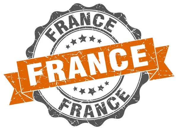 Fransa şerit mühür yuvarlak — Stok Vektör