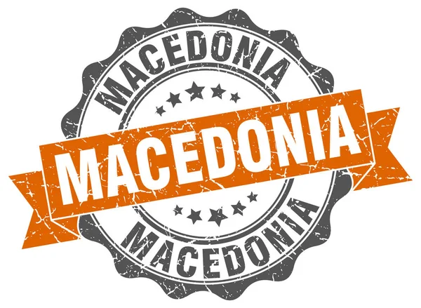 Macedonia sello de cinta redonda — Vector de stock