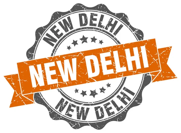 New Delhi ronde lint zegel — Stockvector