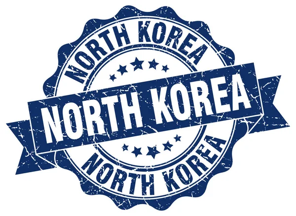 Coreia do Norte selo fita redonda —  Vetores de Stock