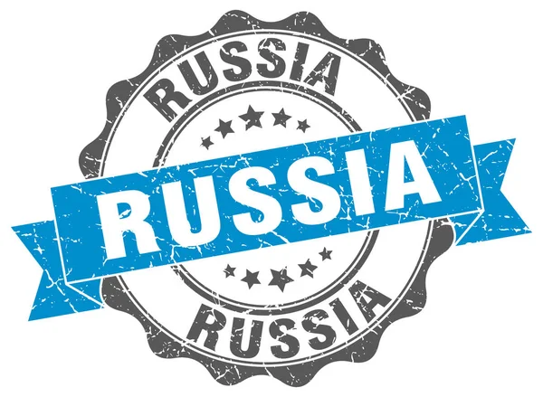 Rusia sello de cinta redonda — Vector de stock