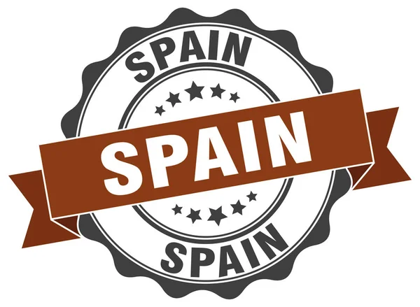 İspanya yuvarlak şerit mühür — Stok Vektör