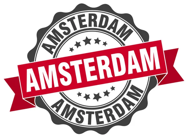 Άμστερνταμ στρογγυλή σφραγίδα κορδέλα — Διανυσματικό Αρχείο