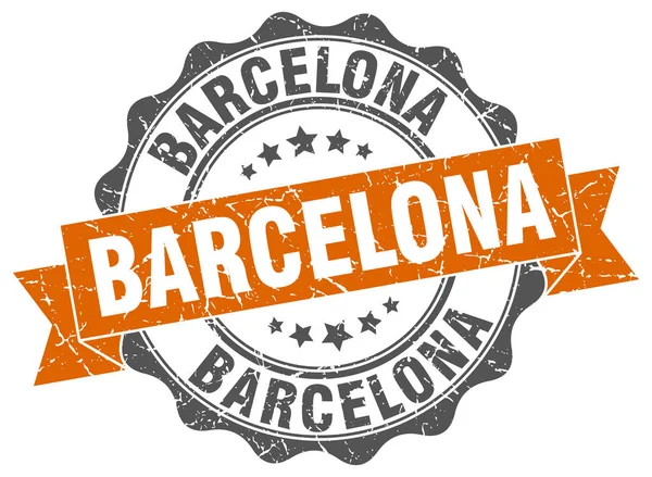 Barcelona rotund panglică sigiliu — Vector de stoc