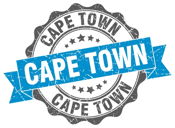 Cape Town şerit mühür yuvarlak — Stok Vektör