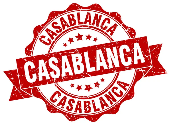 Casablanca şerit mühür yuvarlak — Stok Vektör