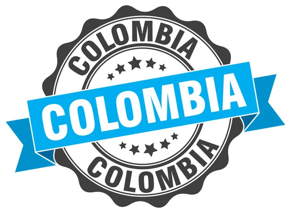 Colombia ronde lint zegel — Stockvector