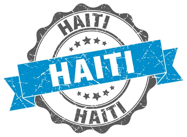Haïti ronde lint zegel — Stockvector